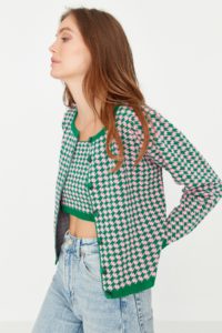 Trendyol Green Crowbar Patterned Blouse-cardigan Knitwear
