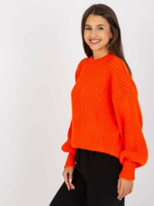 Orange oversize sweater with