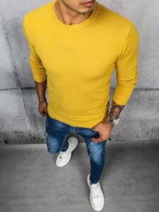 Yellow men's classic sweater Dstreet