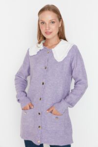 Trendyol Lilac Baby Collar Detailed Buttoned Knitwear