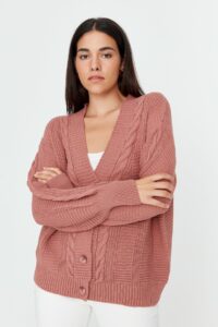 Trendyol Dried Rose Knitted Detailed
