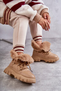 Warm Boots Trappers Dark beige