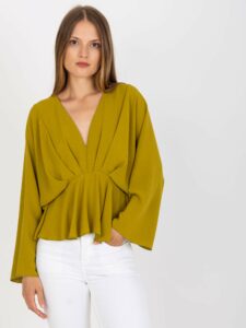 One size olive blouse with a