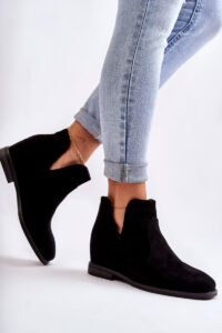 Suede Boots With Cut-outs On A