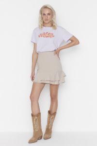 Trendyol Beige Mini Skirt