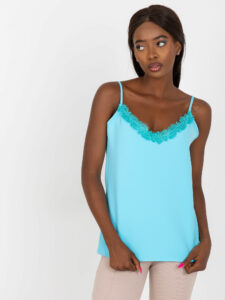 Blue strappy top with