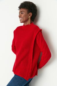 Trendyol Red Knitted Detailed