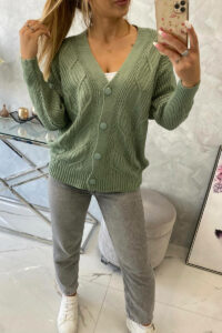 Buttoned sweater with wide
