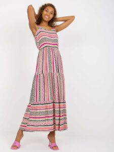 Colorful patterned maxi dress with a