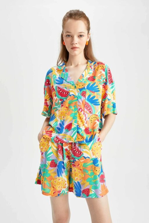 DEFACTO Cool Relax Fit Pajama Collar