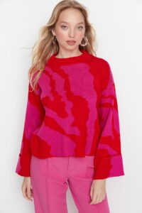 Trendyol Pomegranate Blossom Color Block Knitwear