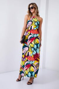 Patterned maxi dress with a