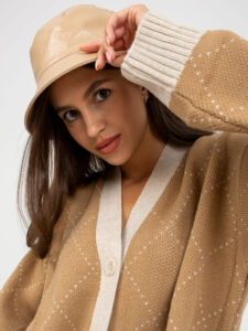 Camel cardigan with RUE