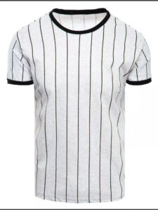 Light gray men's striped T-shirt
