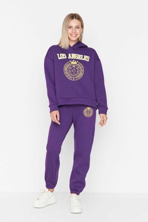 Trendyol Sweatpants - Purple -
