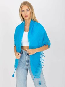 Blue scarf with decorative