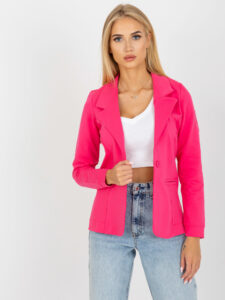 Fluo pink sweatshirt jacket with long