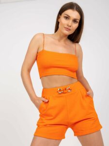 Orange casual shorts with pockets RUE