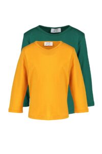 Trendyol Mustard-Green 2-Pack Boy's Basic Knitted