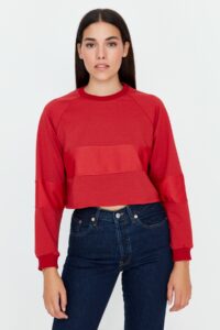 Trendyol Red Crop Slim Knitted