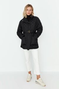 Trendyol Black Oversize Arched Quilted