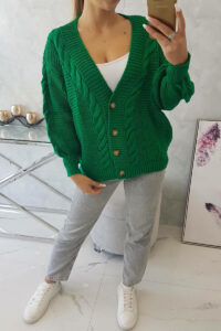 Buttoned sweater with puff