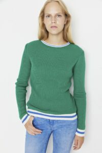 Trendyol Green Color Block Knitwear