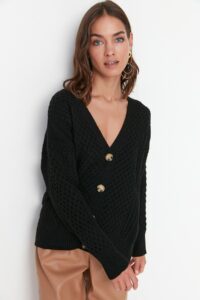 Trendyol Black Knitted Detailed Knitwear