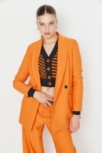 Trendyol Orange Button Blazer