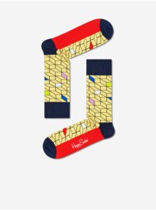 Červeno-žluté vzorované ponožky Happy Socks Filled Optic -