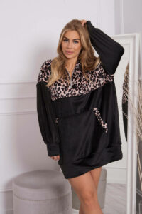 Velor dress with a leopard pattern