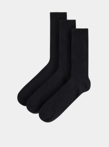 Sada tří párů černých ponožek