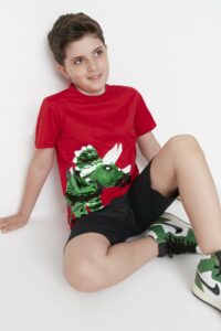 Trendyol Red Sequin Embroidered Boy