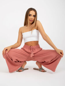 Dark pink fabric pants with wide SUBLEVEL