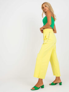 Yellow wide sweatpants with