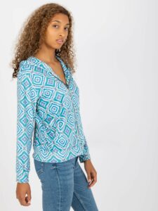 Blue patterned sweatshirt with a hood RUE