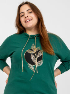 Dark green plus size blouse with an