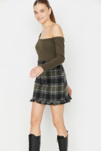 Trendyol Khaki Frilly Skirt