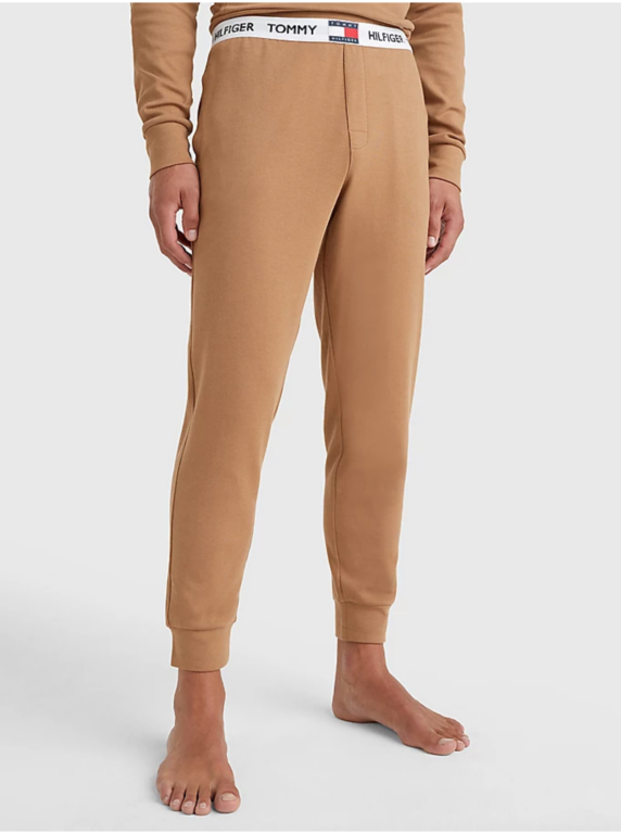 Hnědé pánské pyžamové kalhoty Tommy Hilfiger