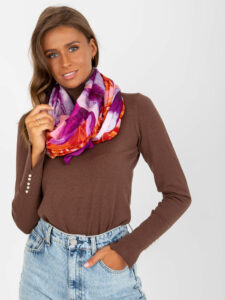 Purple cotton scarf with