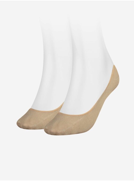 Sada dvou párů béžových dámských ponožek