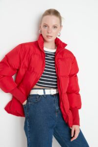 Trendyol Red Wide Cut Oversize Rib Detailed