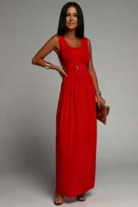 Red maxi dress with