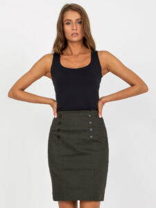 Khaki pencil skirt with