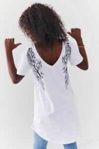 Stylish white tunic with wings
