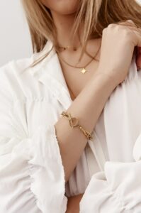 A women's gold bracelet