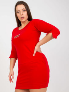 Plus size red mini dress