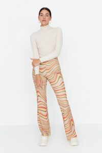 Trendyol Multi Color Printed Flare Leg Knitted