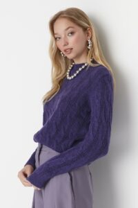 Trendyol Purple Knitted Detailed Knitwear