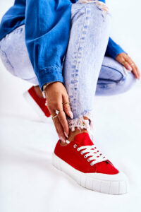 Women's Sneakers On The Platform Red